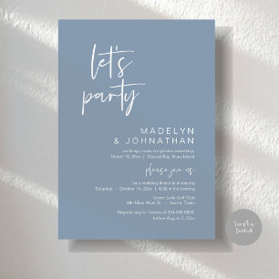 Let's Party, Wedding Elopement Dinner and Dancing Invitation