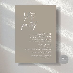 Let's Party, Wedding Elopement Dinner and Dancing Invitation