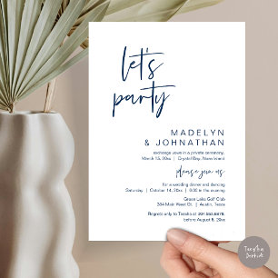 Let's Party, Wedding Elopement Dinner and Dancing Invitation