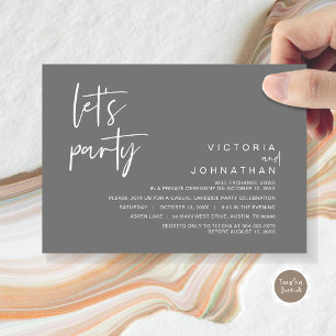 Let's Party, Wedding Elopement Party Invitation