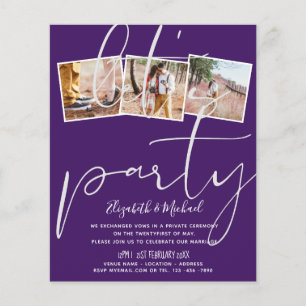 Let's Party Wedding Reception Announcement Eloped