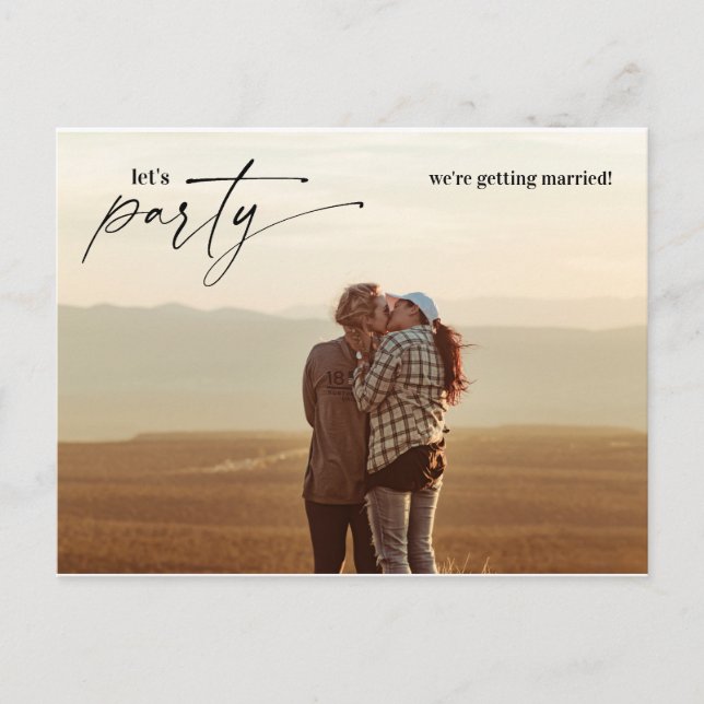 Let's Party We're Getting Married Fun Wedding News Postcard (Front)