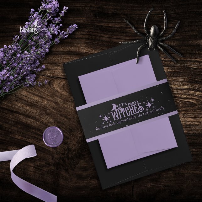 Let's Party Witches Halloween Belly Band Invitation Belly Band (Creator Uploaded)