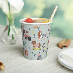 Lets Pawty Blue Dog Puppy Birthday Party Paper Cups