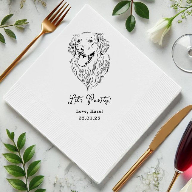 Let's Pawty Custom Pet Cocktail Napkins Wedding (Creator Uploaded)