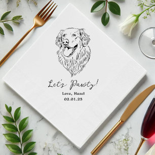 Let's Pawty Custom Pet Cocktail Napkins Wedding