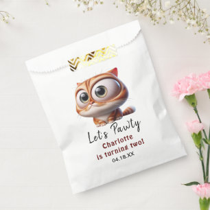Let's Pawty! Cute Cat 2nd Birthday Party Favour Bag