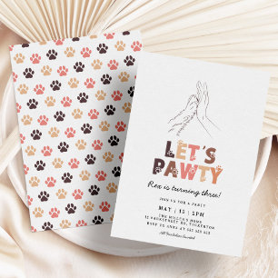 Let's Pawty Dog Birthday Invitation