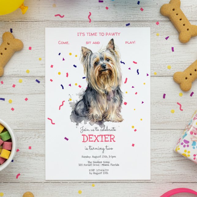 Let's pawty, dog's birthday party invitation (Creator Uploaded)