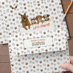 Let's Pawty Dogs Return Address Envelope