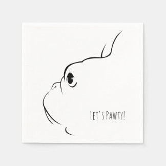 Let's Pawty French Bulldog Silhouette Napkins