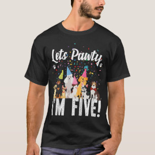 Lets Pawty I'm FIVE! Puppy Dog Themed Birthday Par T-Shirt