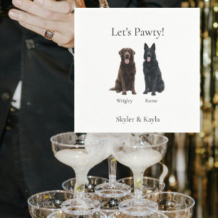 Let's Pawty! Personalised 2 Pet Cocktail Napkin