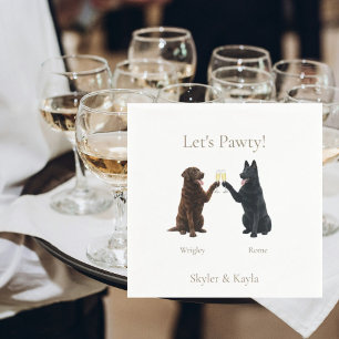 Let's Pawty! Personalised 2 Pets Toasting Cocktail Napkin