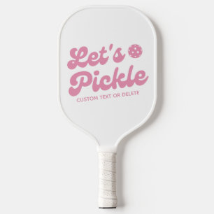 Let's Pickle Pink Cool Retro Personalised Pickleball Paddle