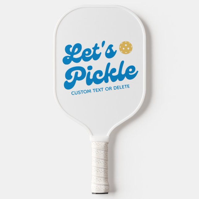 Let's Pickle Pink Cool Retro Personalised Pickleball Paddle (Front)