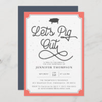 Let's Pig Out Coral Navy BBQ Birthday Party