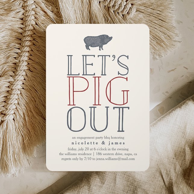 Let's Pig Out | Engagement Party BBQ Invitation (Creator Uploaded)