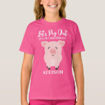 Let's Pig Out Farm Animal Birthday Party Shirt<br><div class="desc">Let's Pig Out Farm Animal Birthday Party Shirt. Personalise with name,  edit other text. Adorable pink pig rustic country farm birthday supplies. www.SamAnnDesigns.com</div>