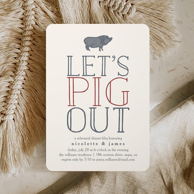Let's Pig Out | Rehearsal Dinner BBQ Invitation (Creator Uploaded)