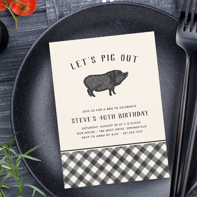 Let's Pig Out | Summer BBQ Birthday Party Invitation (Creator Uploaded)