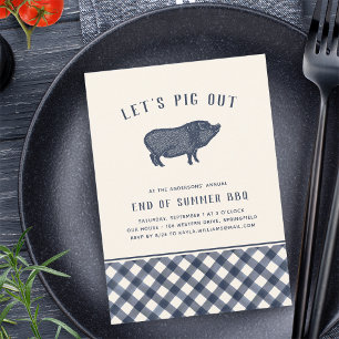 Let's Pig Out   Summer BBQ Party Invitation