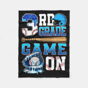 Let's Play 3rd Grade Back To School Baseball Drip Fleece Blanket