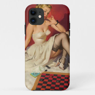 Lets Play a Game - Retro Pinup Girl iPhone 11 Case
