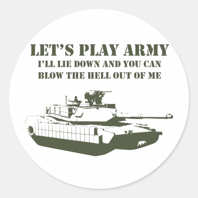 Let's Play Army Classic Round Sticker (Front)