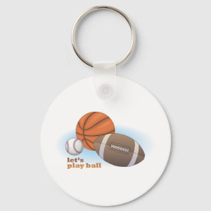 Let's play ball: baseball, basketball & football key ring