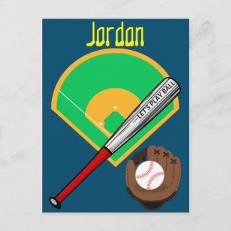 "Let's Play Ball" Baseball Postcard
