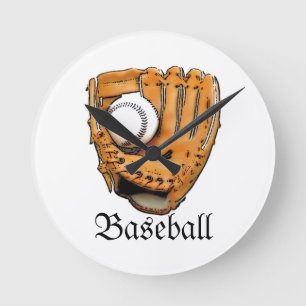 Lets Play Baseball Round Clock