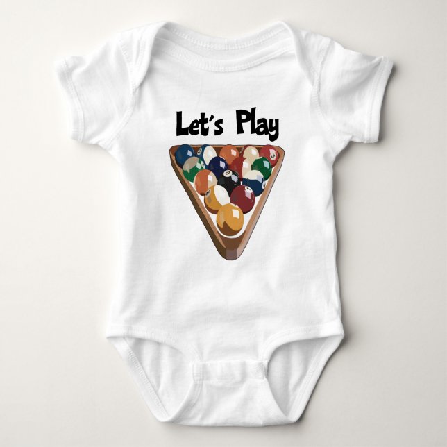 Let's Play Billiards Baby Bodysuit (Front)