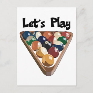 Let's Play Billiards Postcard