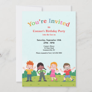 Let's Play Birthday Party Invitation