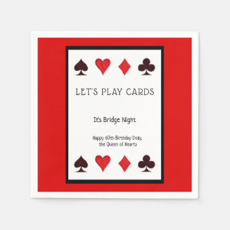 Let's Play Cards Party Cocktail Napkins - Birthday