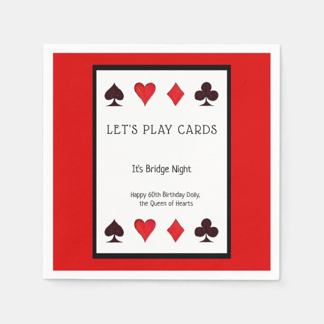 Let's Play Cards Party Cocktail Napkins - Birthday (Front)