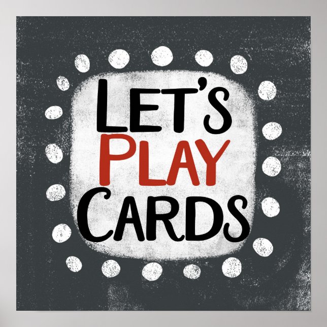 Let's Play Cards Poster Wall Art (Front)