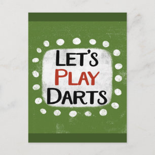 Let's Play Darts Postcard
