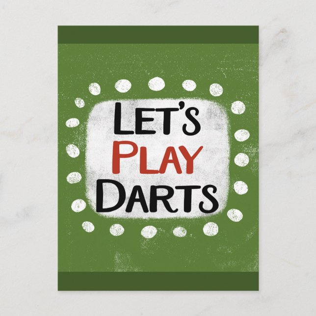 Let's Play Darts Postcard (Front)