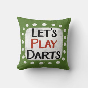 Let's Play Darts Throw Pillow