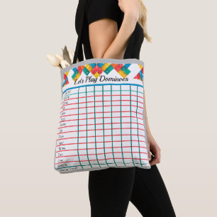 "Let's Play Dominoes" Scorepad Tote Bag