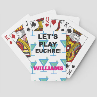 Let's Play Euchre! Martini Design Playing Cards