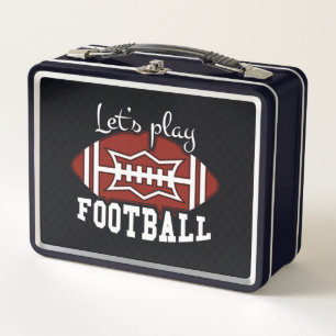 Lets Play Football Metal Lunch Box