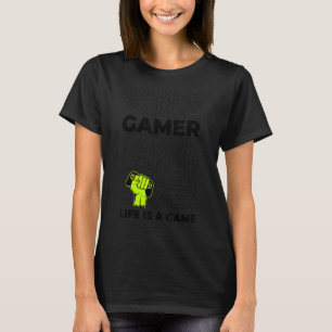 Let's Play Games Cool Hard Player Gamer Illustrati T-Shirt