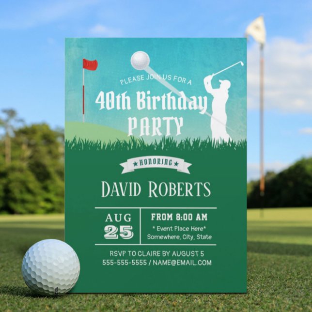 Let's Play Golf Outdoor 40th Birthday Party Invitation (Creator Uploaded)
