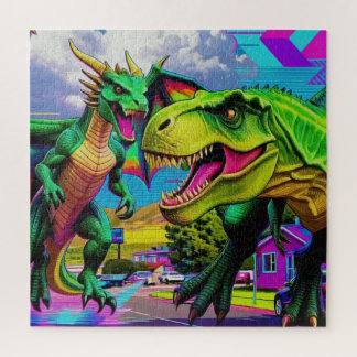 Lets Play - Green Dragon and Dinosaur Jigsaw Puzzle