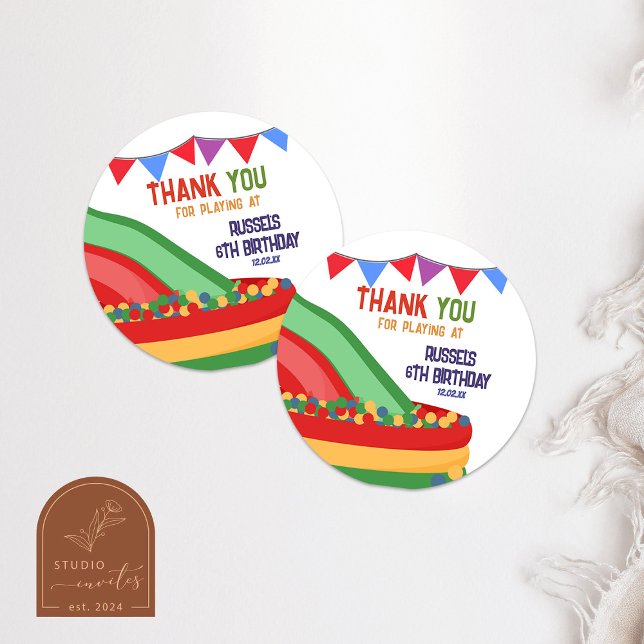 Let's Play Indoor Playground Birthday Classic Round Sticker (Creator Uploaded)