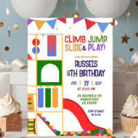 Let's Play Indoor Playground Birthday Invitation