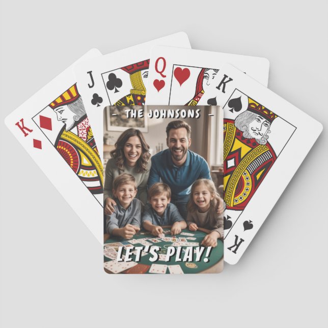 Let's Play! Personalised Customised Family Photo Playing Cards (Back)